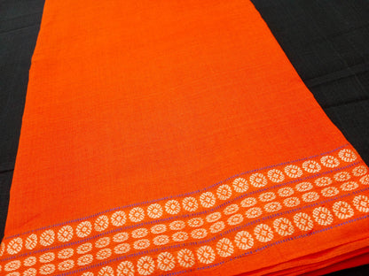 SAMBALPURI COTTON BLOUSE PIECE , ORANGE COLOUR, (1 MTR.)