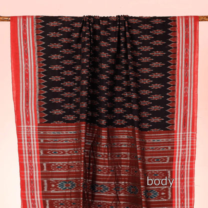 BLACK RED BODY WORK COTTON SAREE
