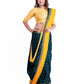 YELLOW WITH BUTTLE GREEN COTTON SAREE