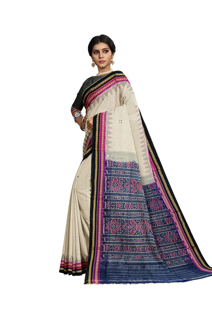 OFF WHITE DOUBLE BORDER WITH BUTI COTTON SAREE
